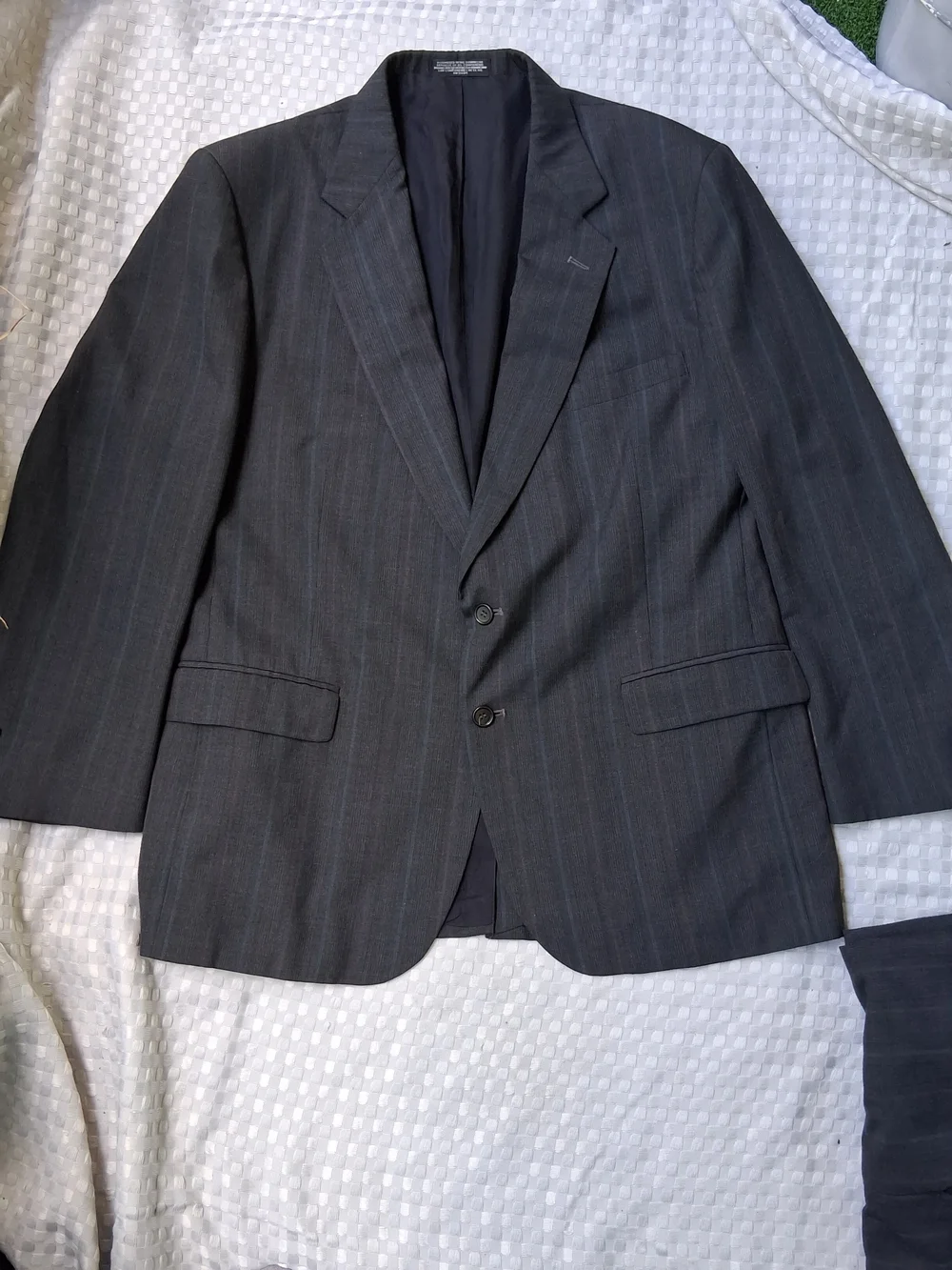 Town Craft VTG Classic Men's Charcoal Pinstripe Suit set Size 46R
